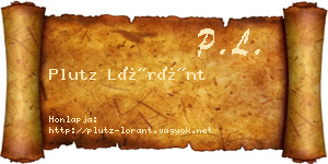 Plutz Lóránt névjegykártya
