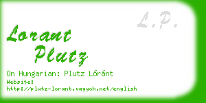 lorant plutz business card